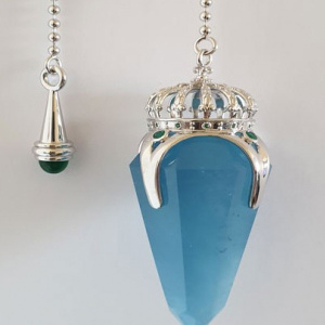 Article : Ésotérisme, Art Divinatoire : pendule de la radiesthésie de la haute qualité gamme professionnelle : Pendule Roi d'aqua-aura bleu.